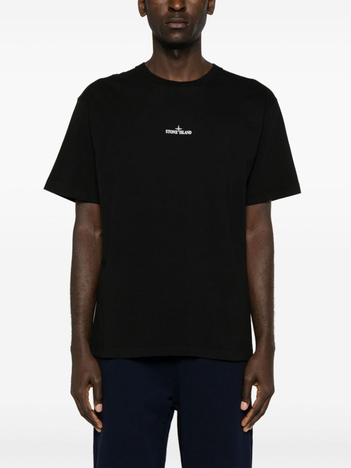 Stone Island - T Shirt noir 2RC89 'SCRATCHED PAINT ONE' PRINT