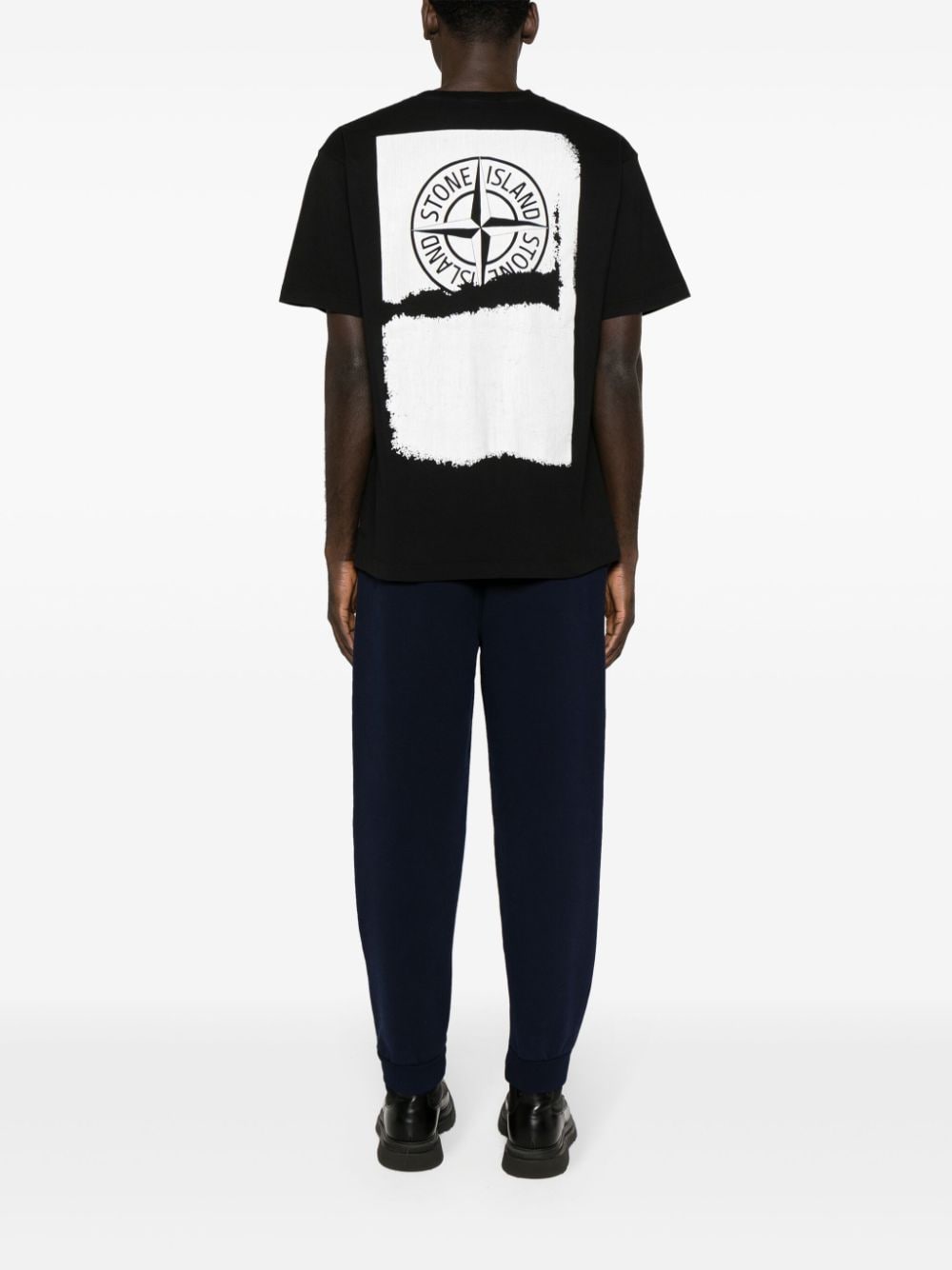 Stone Island - T Shirt noir 2RC89 'SCRATCHED PAINT ONE' PRINT