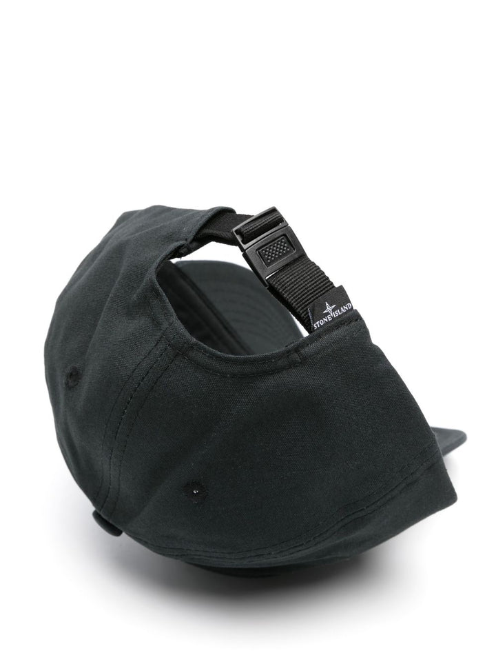 STONE ISLAND - casquette en coton à logo brodé noir