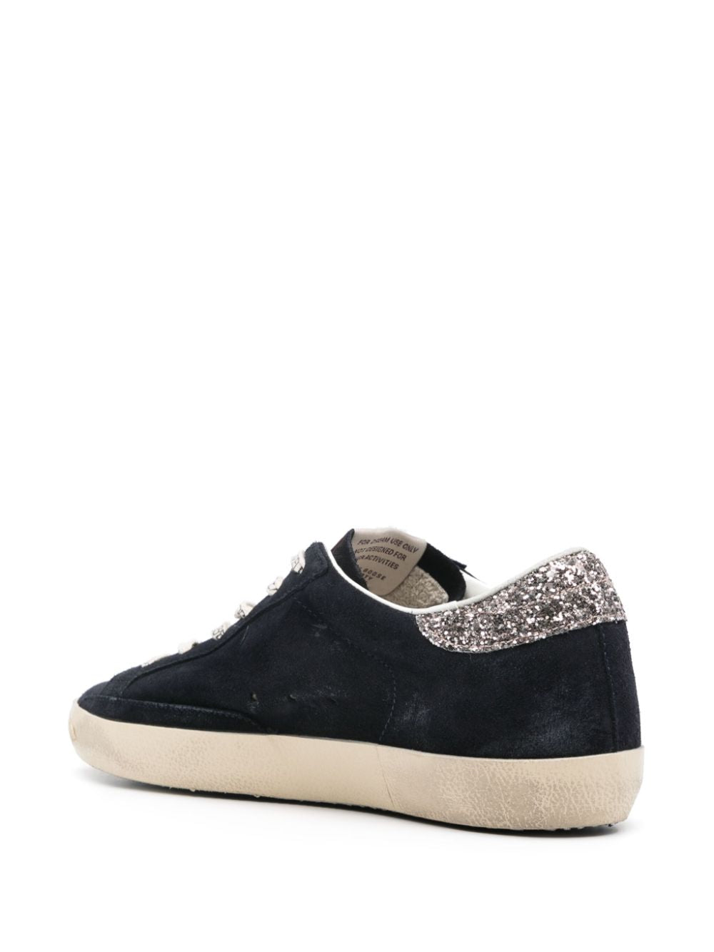 Golden Goose baskets Super-Star en daim Bleu marine et paillettes