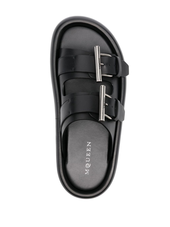 ALEXANDER MCQUEEN - Sandales en cuir noir - Lothaire