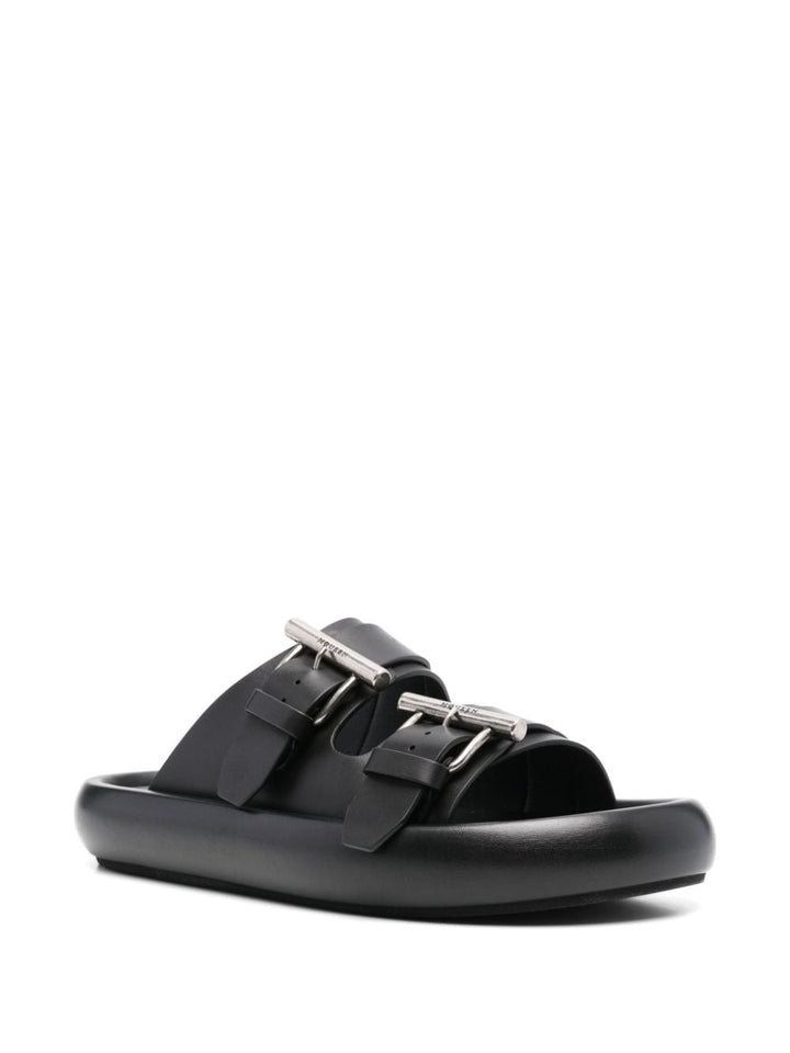 ALEXANDER MCQUEEN - Sandales en cuir noir - Lothaire