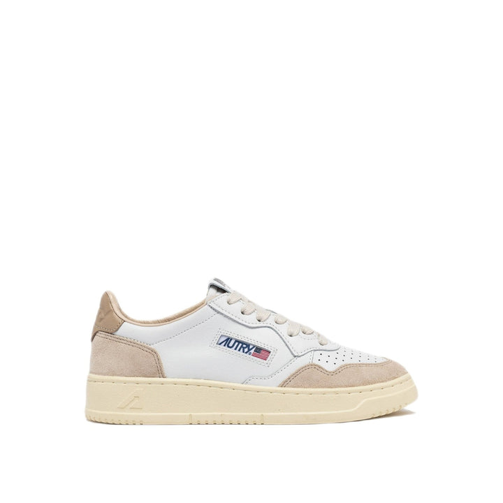 AUTRY - Basket basse Medalist cuir et daim blanc / beige - Lothaire