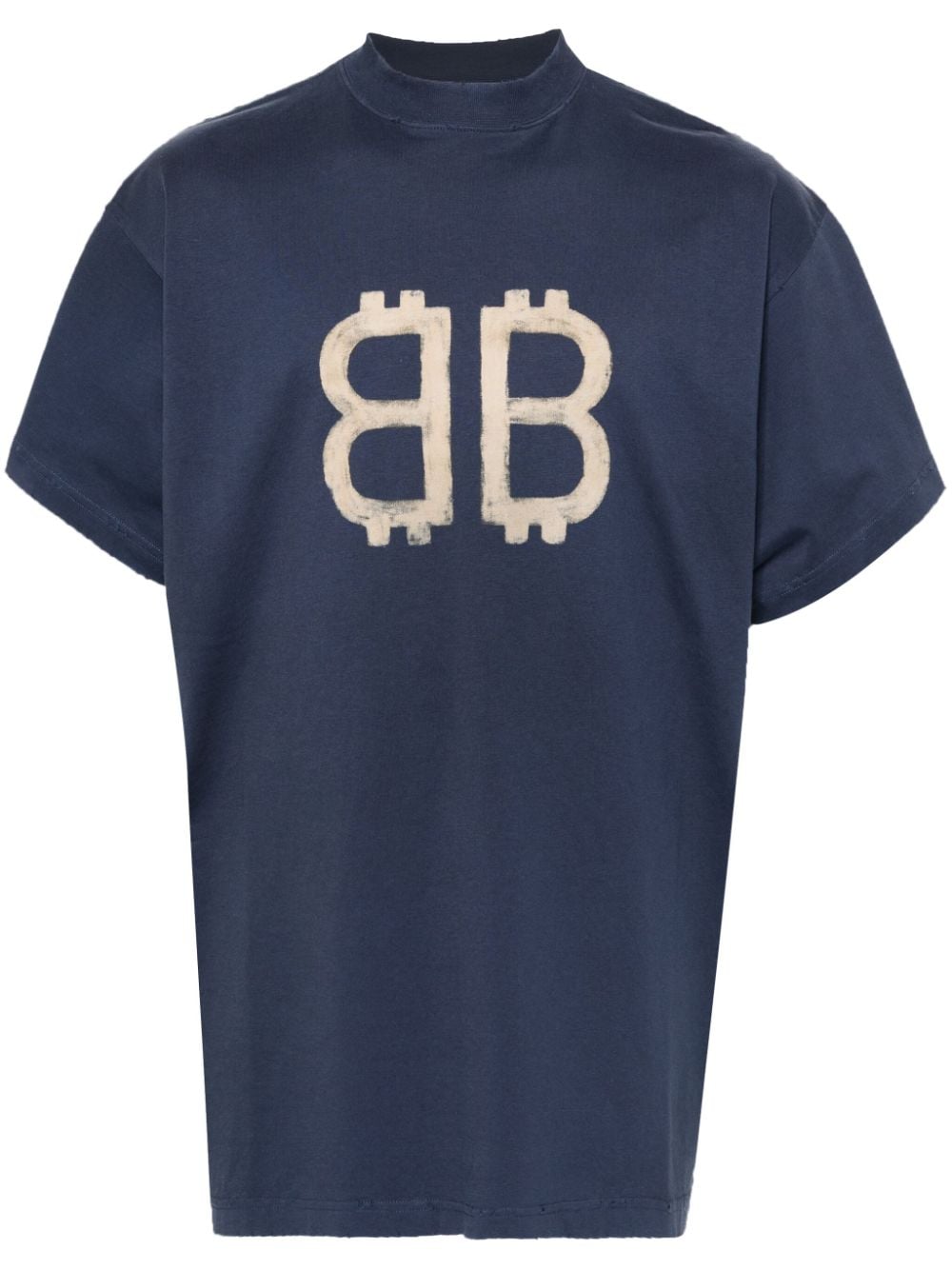 BALENCIAGA t - shirt en coton à imprimé Crypto washed blue - Lothaire