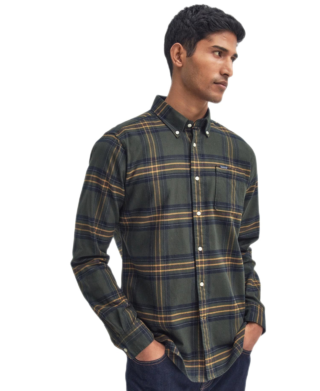 Barbour - Chemise à carreaux vert olive - Lothaire