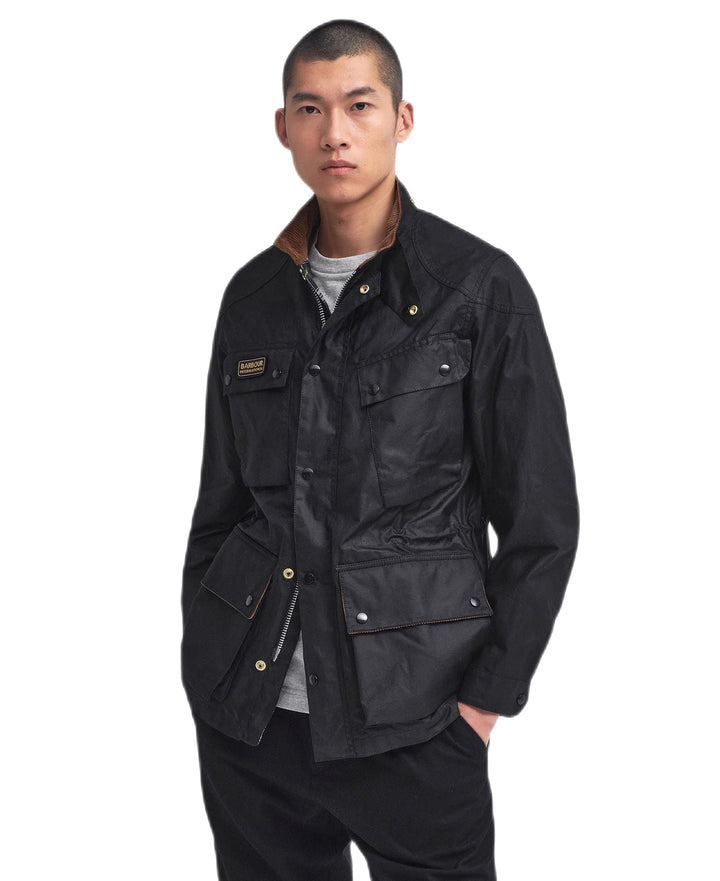 Barbour - Parka biker enduite noir - Lothaire