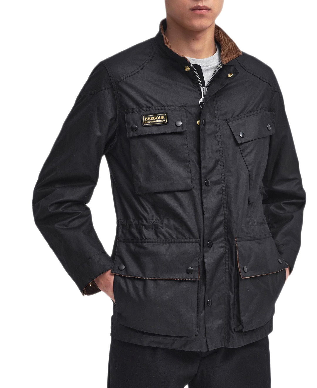 Barbour - Parka biker enduite noir - Lothaire