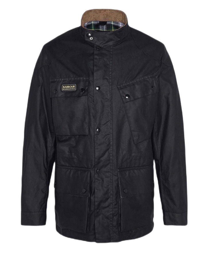 Barbour - Parka biker enduite noir - Lothaire