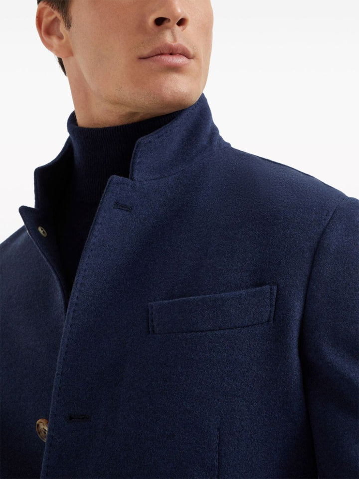 BRUNELLO CUCCINELI - blazer imperméable en cachemire bleu marine - Lothaire