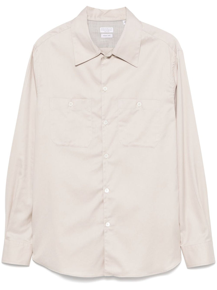 BRUNELLO CUCCINELI - Chemise en coton beige - Lothaire