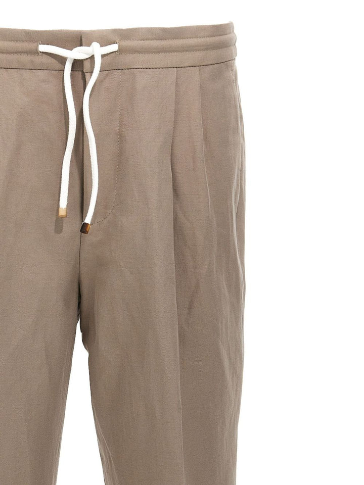 BRUNELLO CUCCINELI - pantalon en lin beige - Lothaire