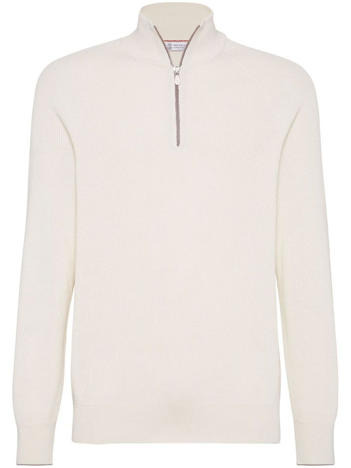 BRUNELLO CUCCINELI - pull en coton blanc - Lothaire