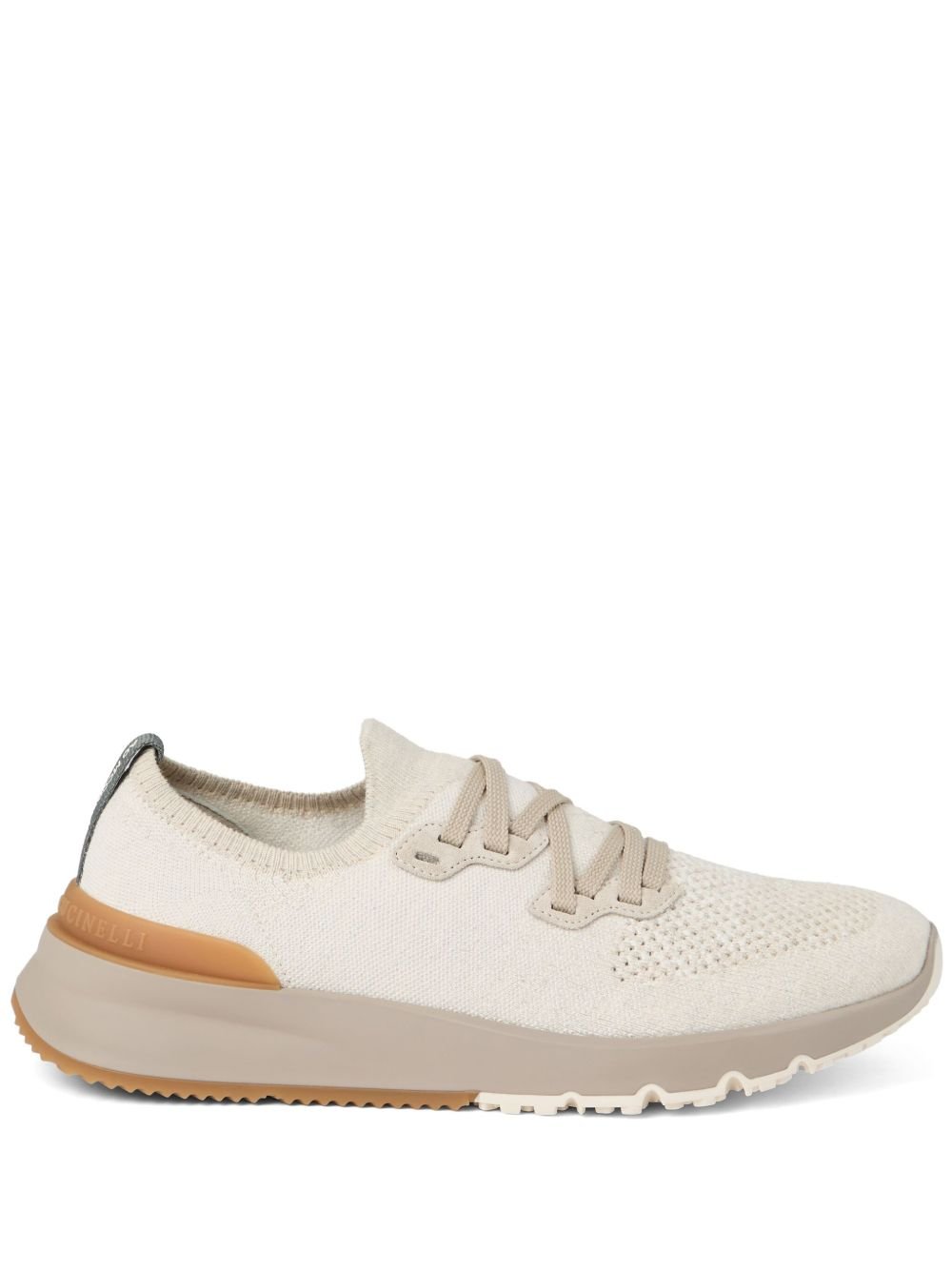 BRUNELLO CUCINELLI Chaussures en maille de coton et veau semi - brillant Beige - Lothaire