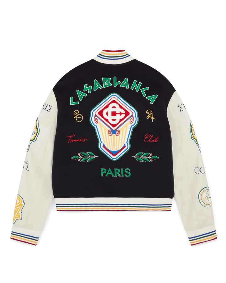 CASABLANCA - Veste bomber Chenille Patchwork Bleu/blanc - Lothaire