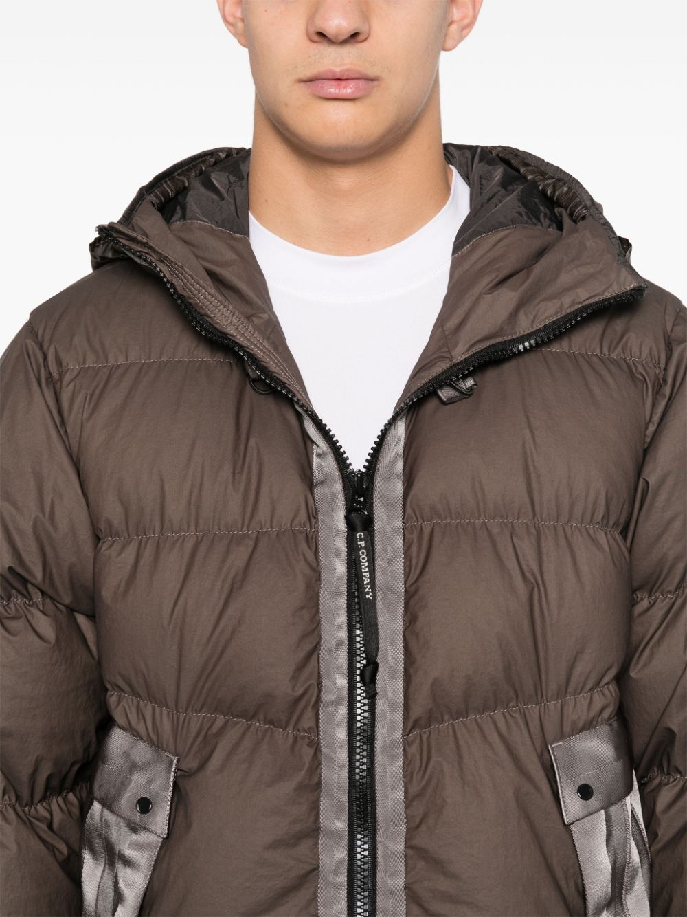 C.P. COMPANY - Bi - TM Goggle Down Jacket marron - Lothaire