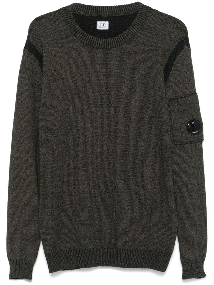 C.P. COMPANY - Pull col rond en laine vanisé marron - Lothaire