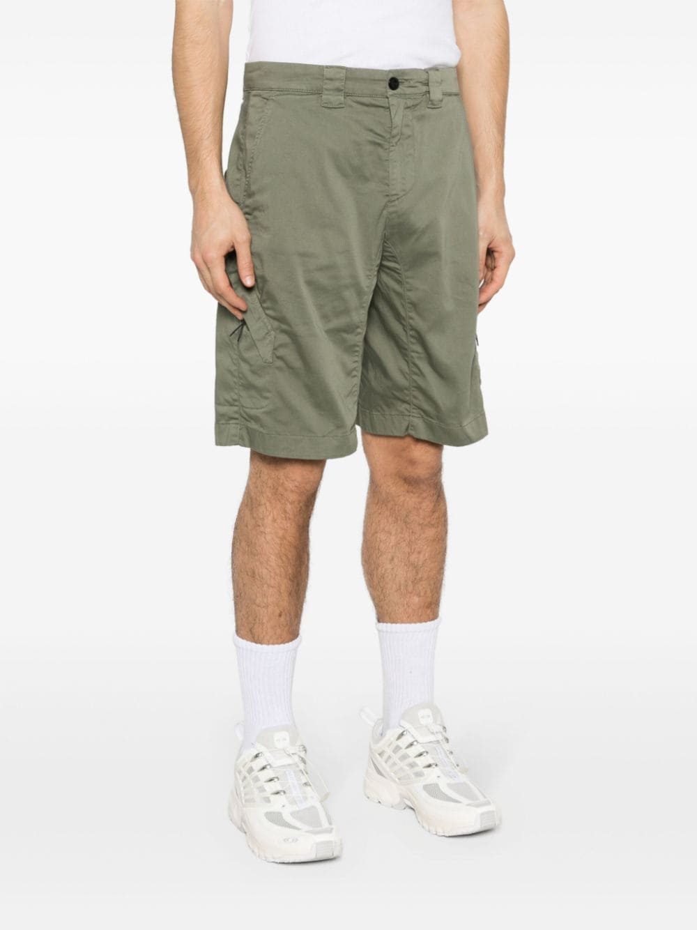 C.P. Company - Short Agave green Stretch Sateen Utility - Lothaire