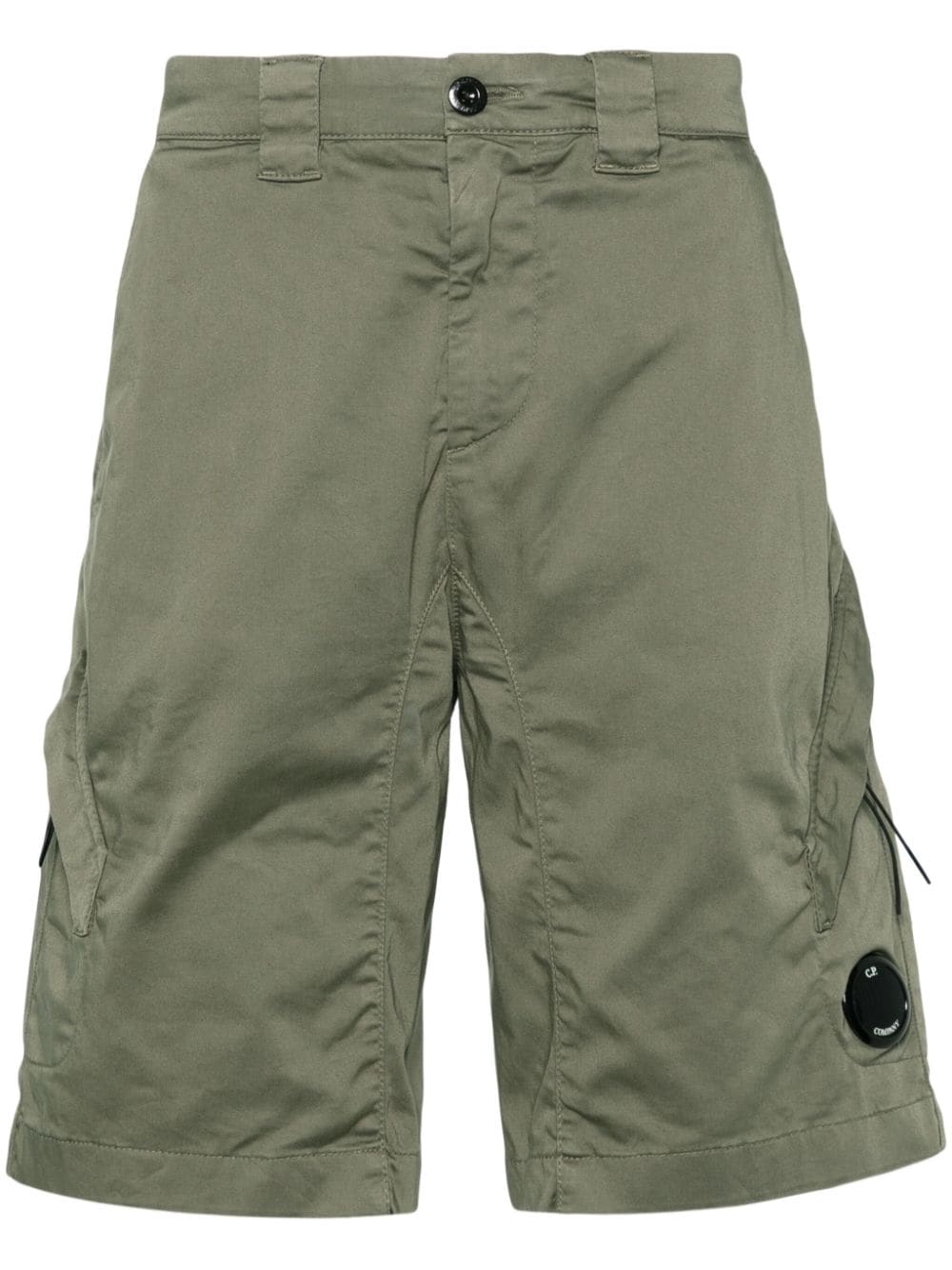 C.P. COMPANY - Short Agave green Stretch Sateen Utility - Lothaire