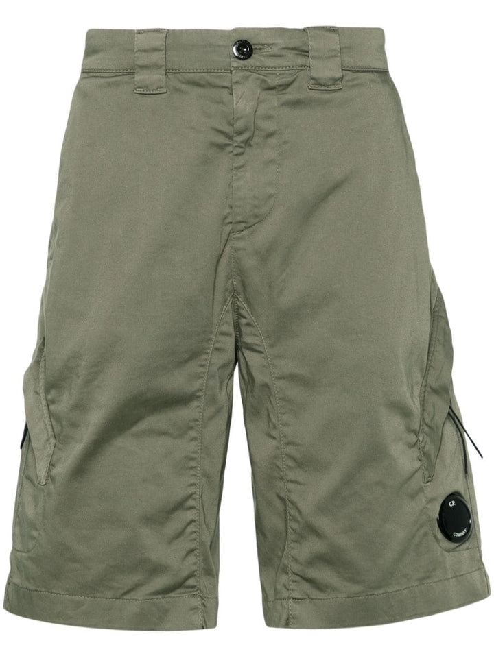 C.P. Company - Short Agave green Stretch Sateen Utility - Lothaire