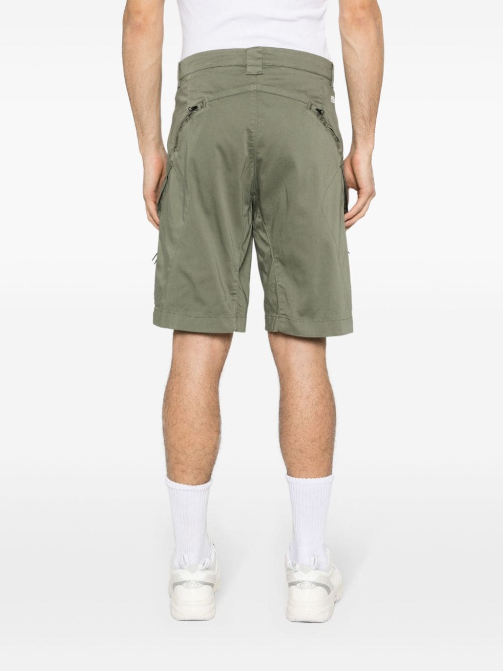 C.P. COMPANY - Short Agave green Stretch Sateen Utility - Lothaire