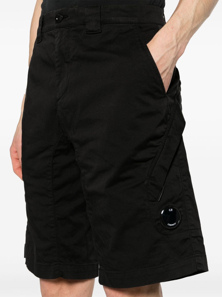 C.P. COMPANY - Short black Stretch Sateen Utility - Lothaire