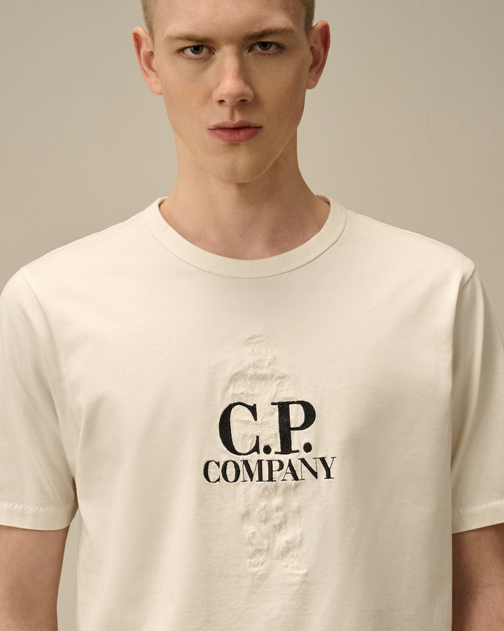 C.P. COMPANY - T-shirt marin britannique torsadé en jersey mercerisé Blanc cassé - Lothaire