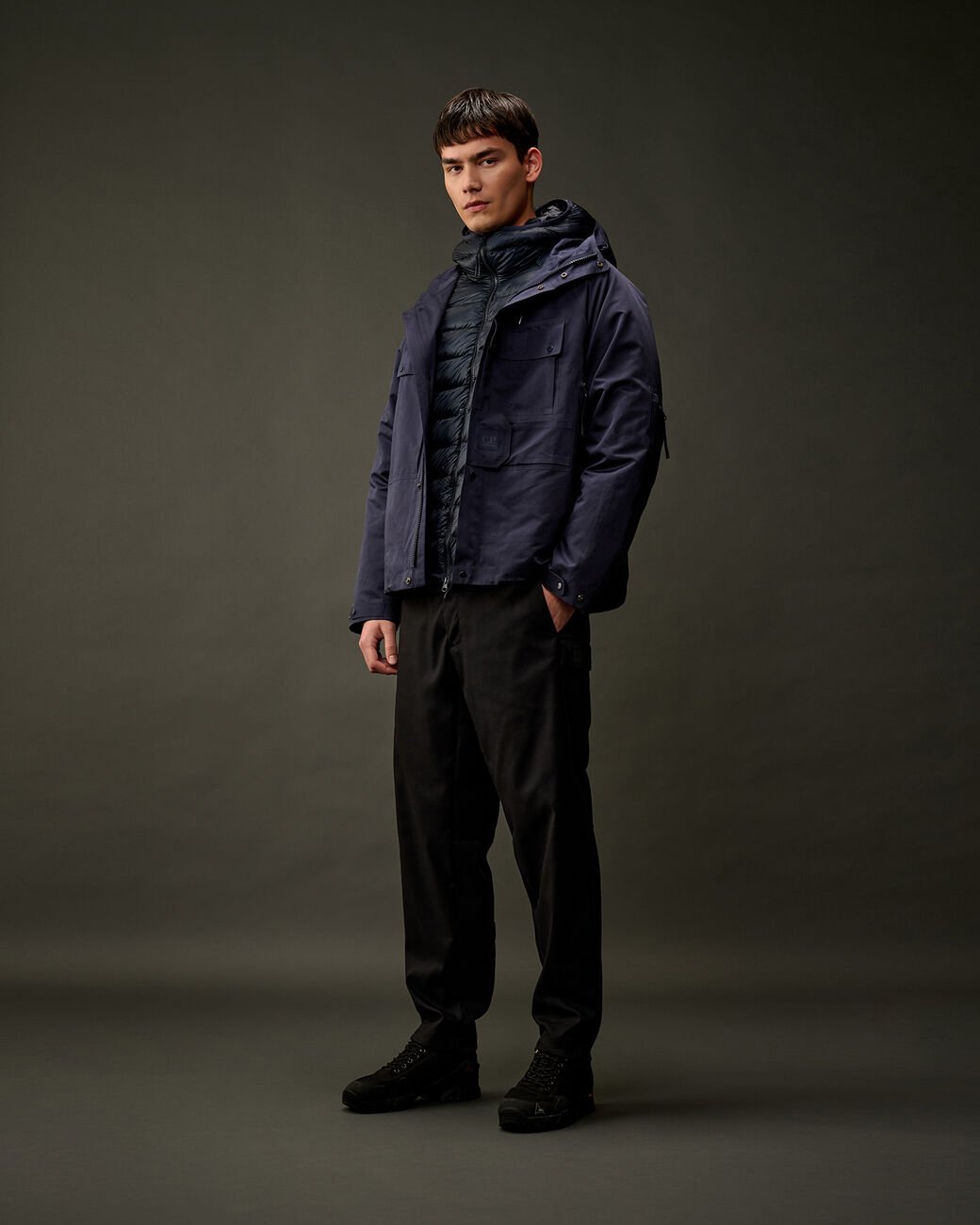 C.P. COMPANY : The Metropolis Series A.A.C. Hooded Jacket bleu capitaine - Lothaire