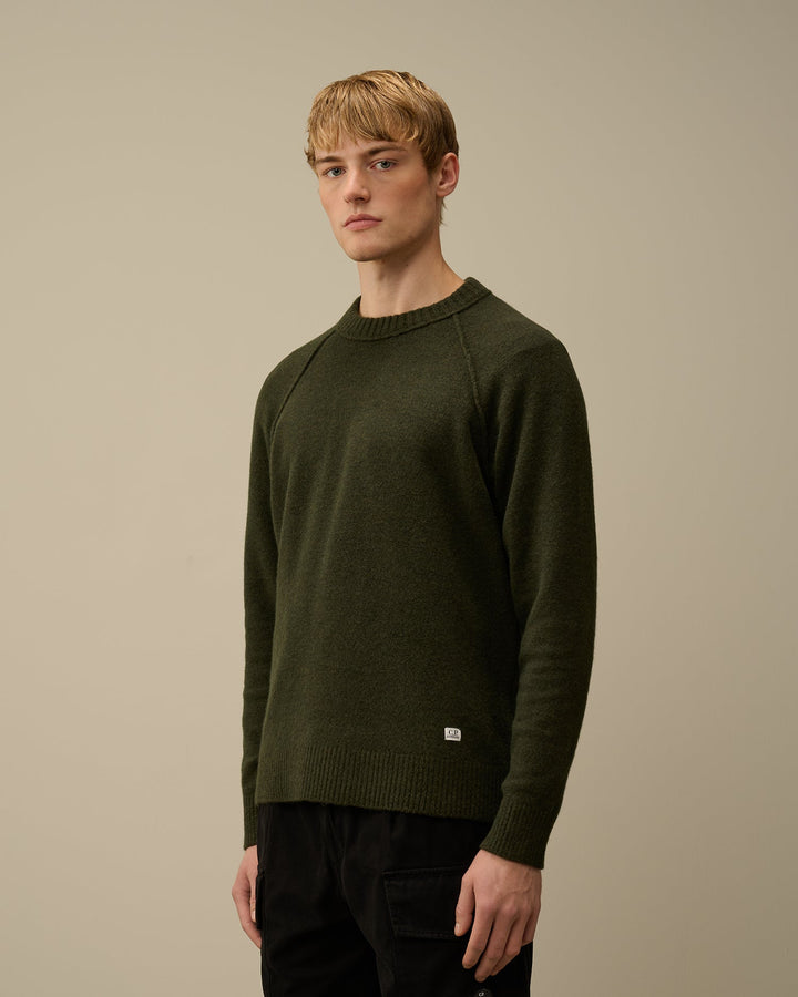 C.P.COMPANY - Pull col rond en laine d'alpaga vert - Lothaire