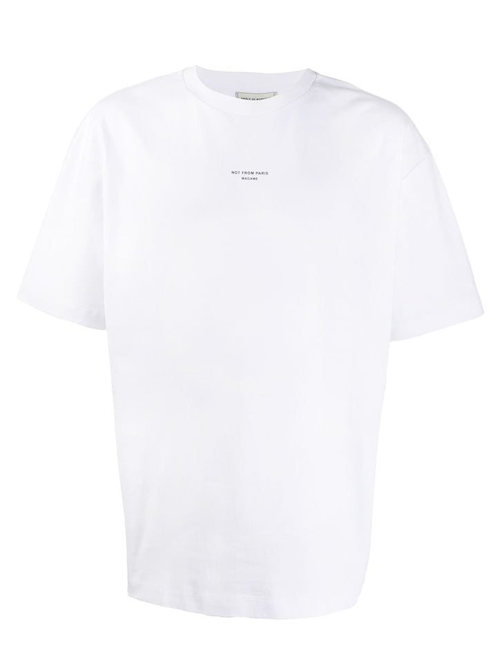 Drôle de Monsieur - T Shirt Blanc Slogan Classique - Lothaire