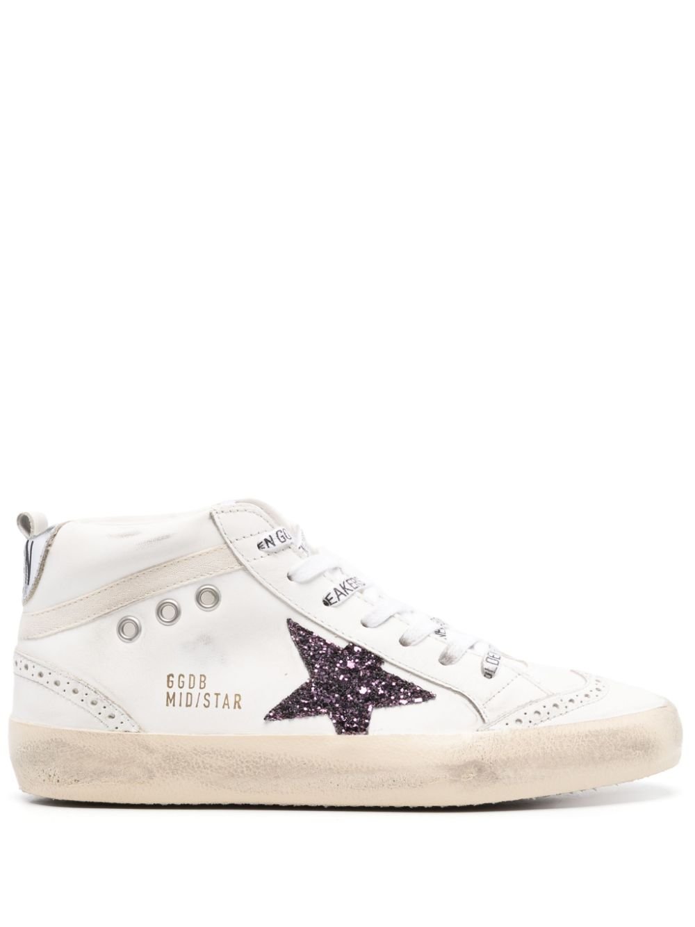 Golden Goose - baskets Midstar blanc étoile paillettes violettes - Lothaire