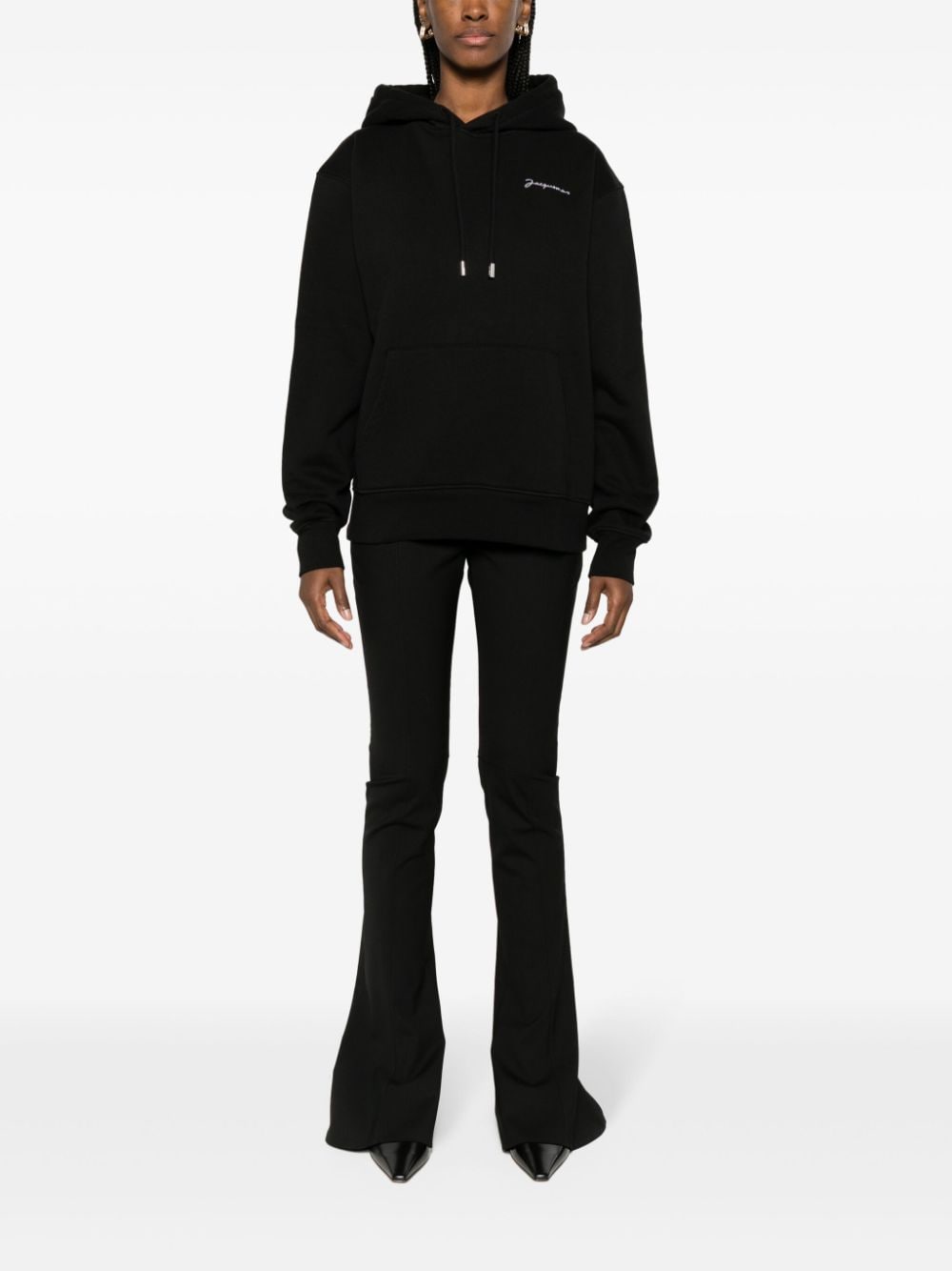 Jacquemus Hoodie noir à logo brodé - Lothaire