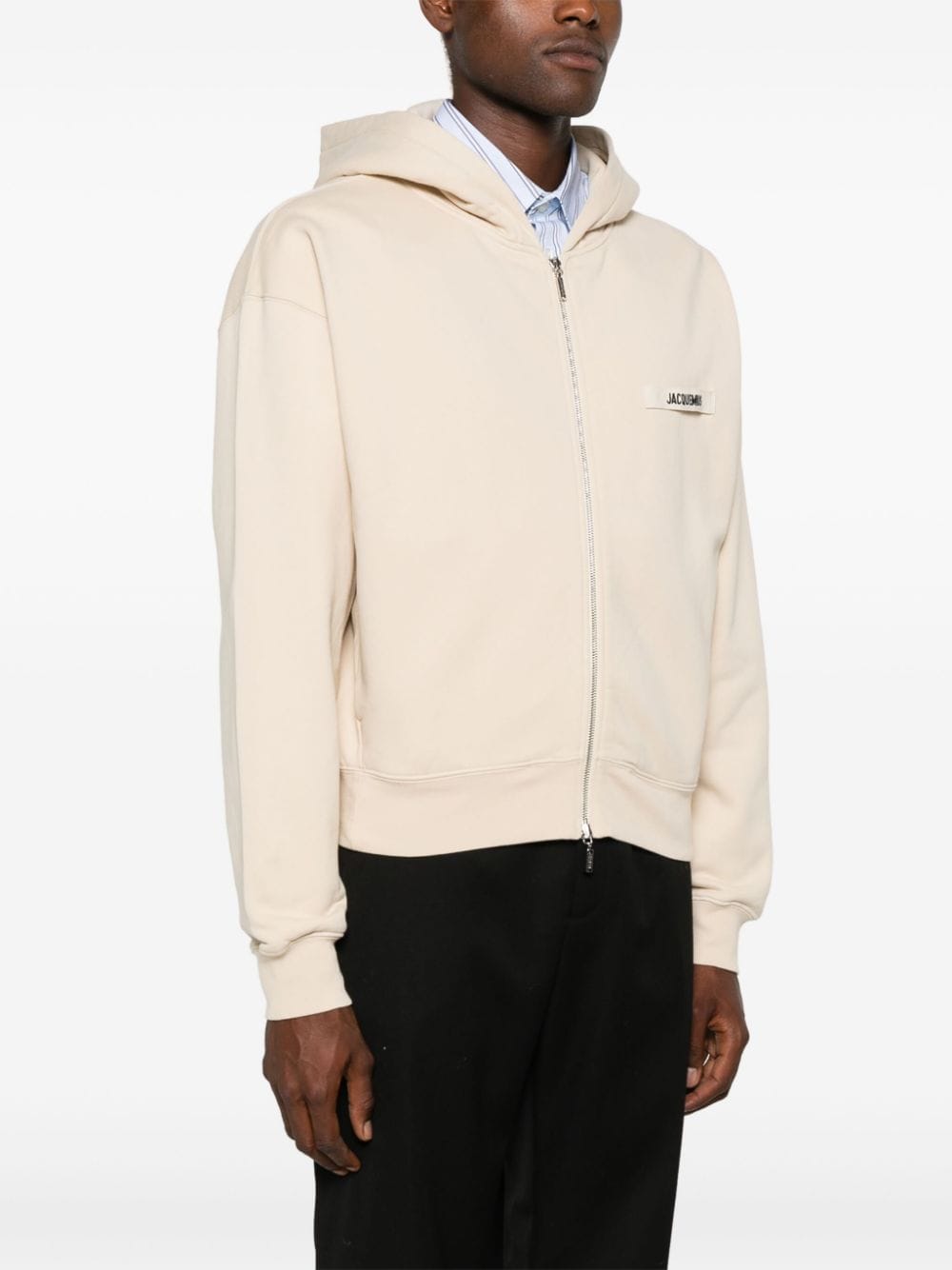 Jacquemus Le Hoodie beige avec logo sur Gros Grain - Lothaire