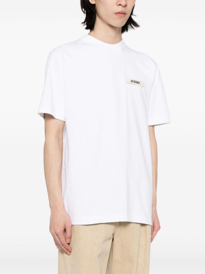 Jacquemus T - shirt blanc logo patch Gros Grain - Lothaire