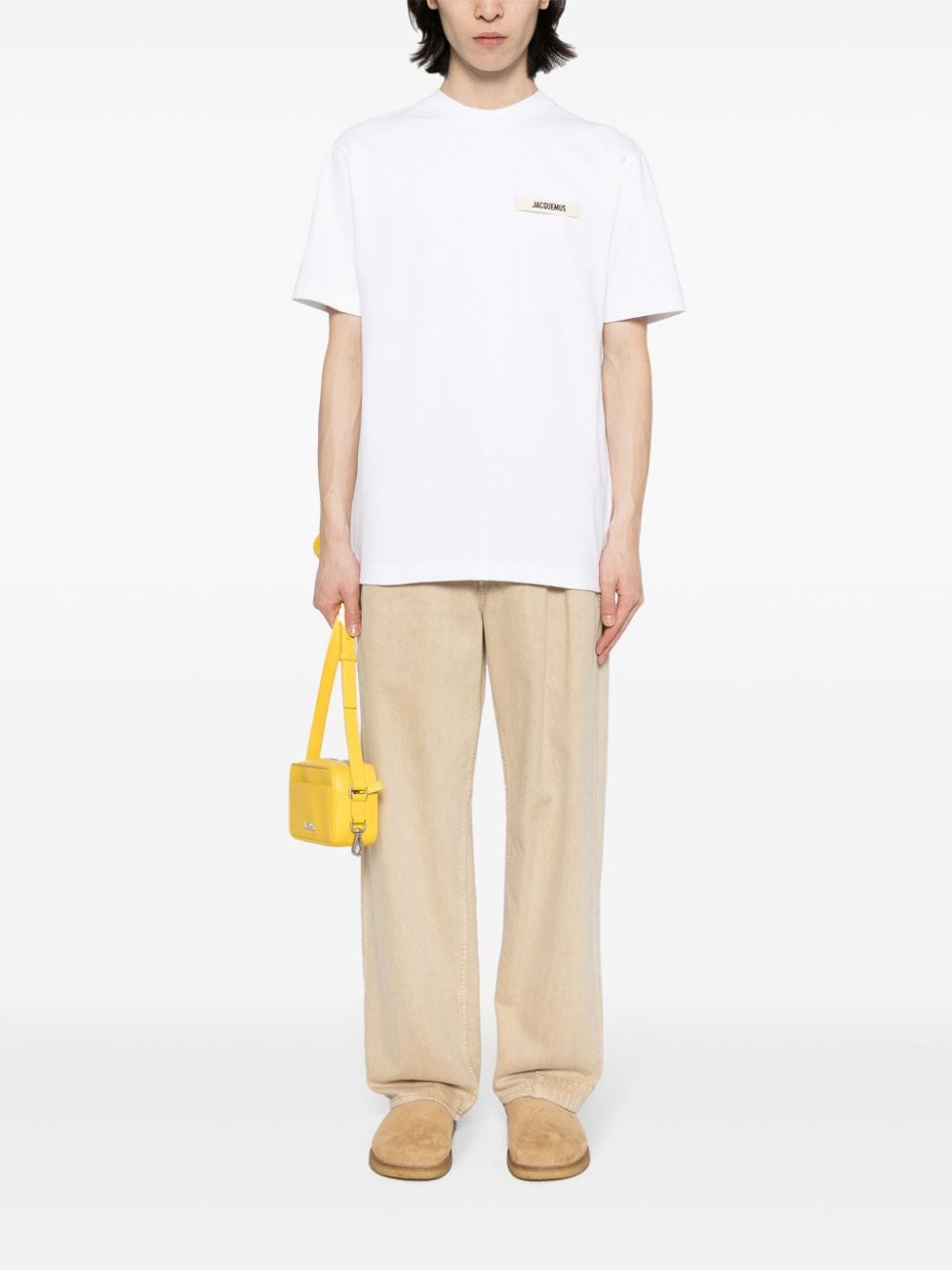 Jacquemus T - shirt blanc logo patch Gros Grain - Lothaire