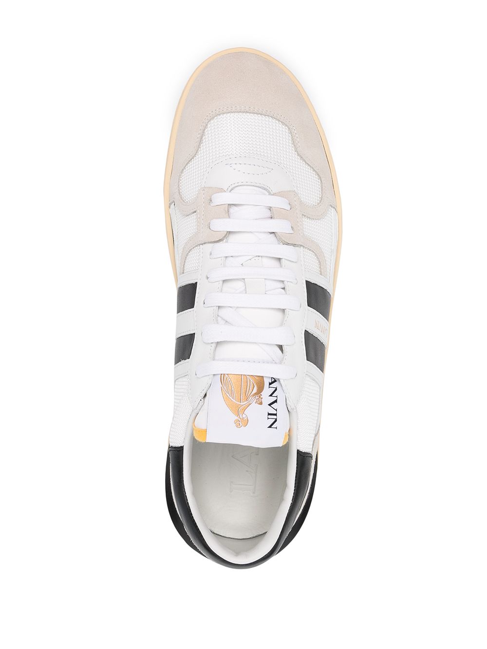 Lanvin - Sneakers basses Clay en cuir et mesh blanc et noir - Lothaire