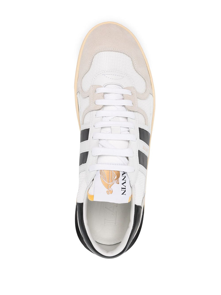 Lanvin - Sneakers basses Clay en cuir et mesh blanc et noir - Lothaire