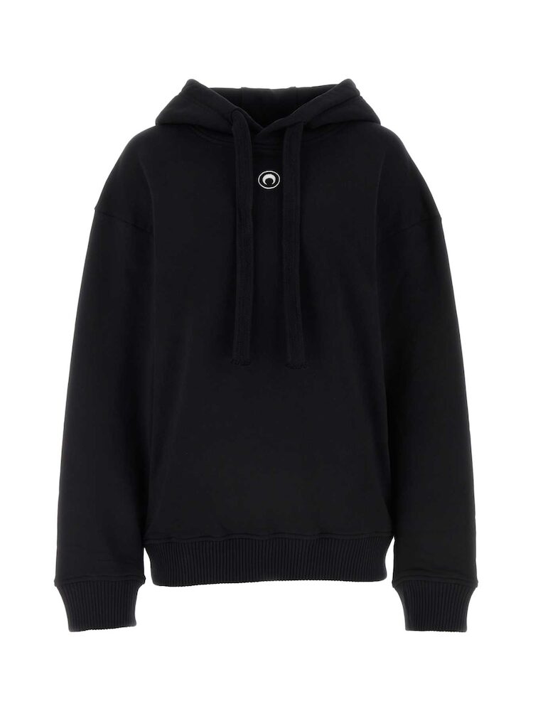 Marine Serre - Hoodie en coton biologique noir - Lothaire