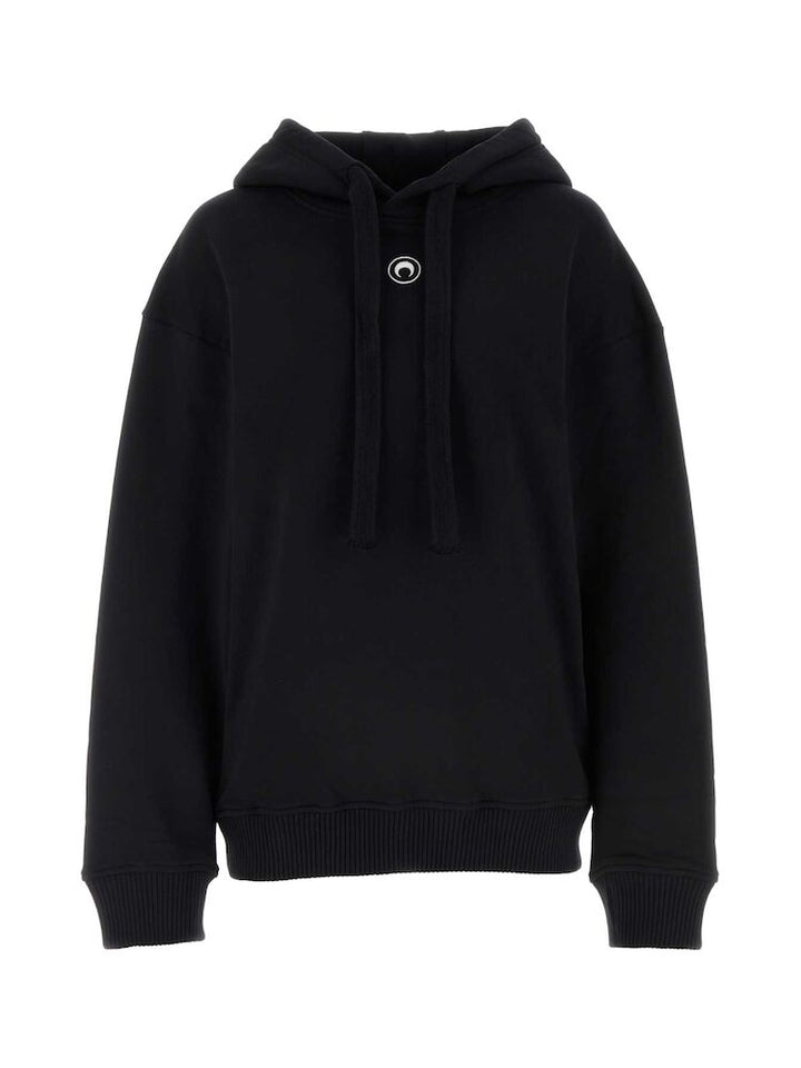 Marine Serre - Hoodie en coton biologique noir - Lothaire