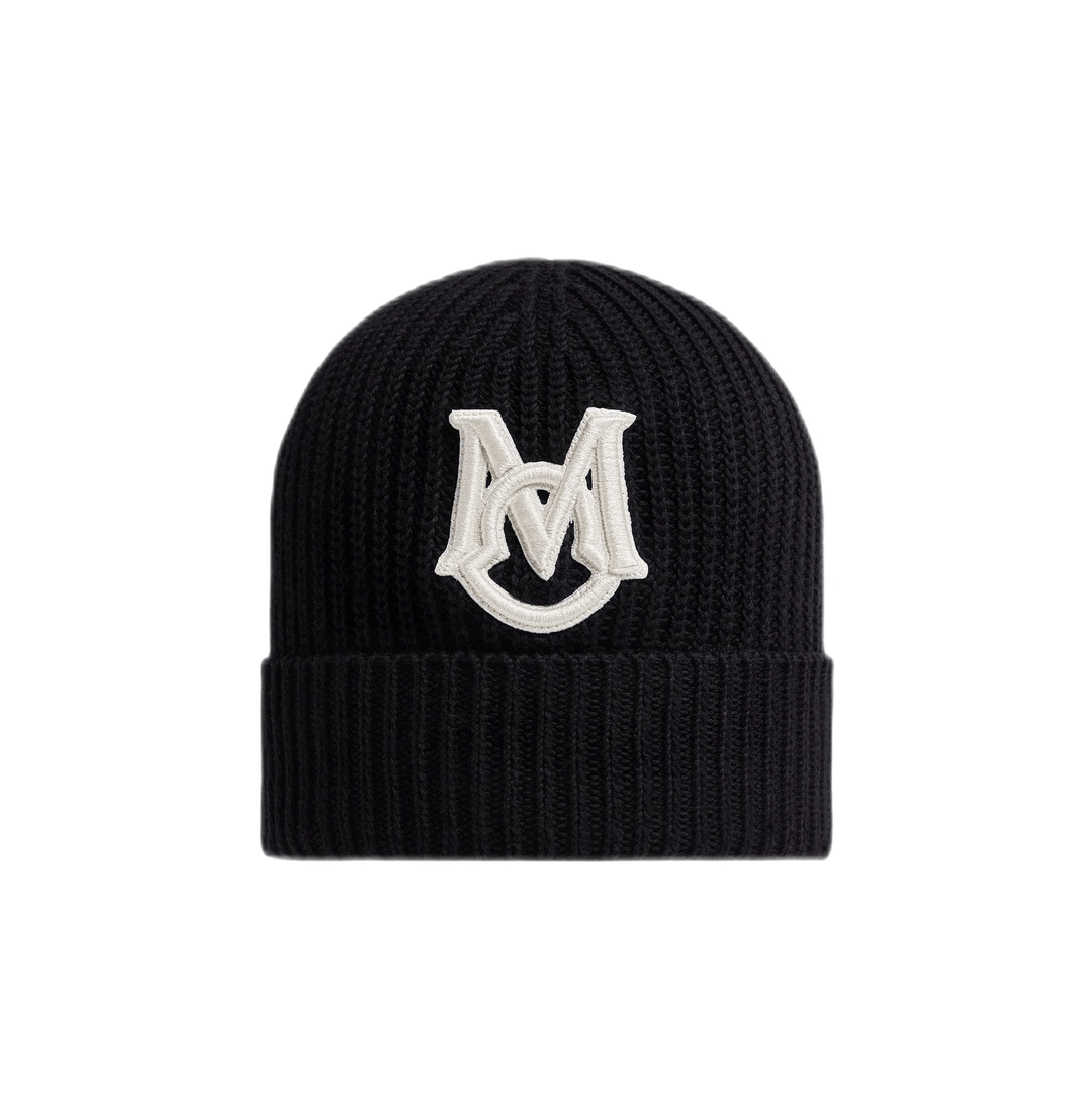 Moncler - Bonnet black à monogramme brodé - Lothaire