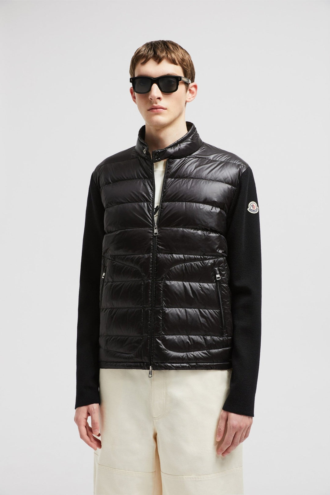 MONCLER - Cardigan zippé matelassé en laine noir - Lothaire