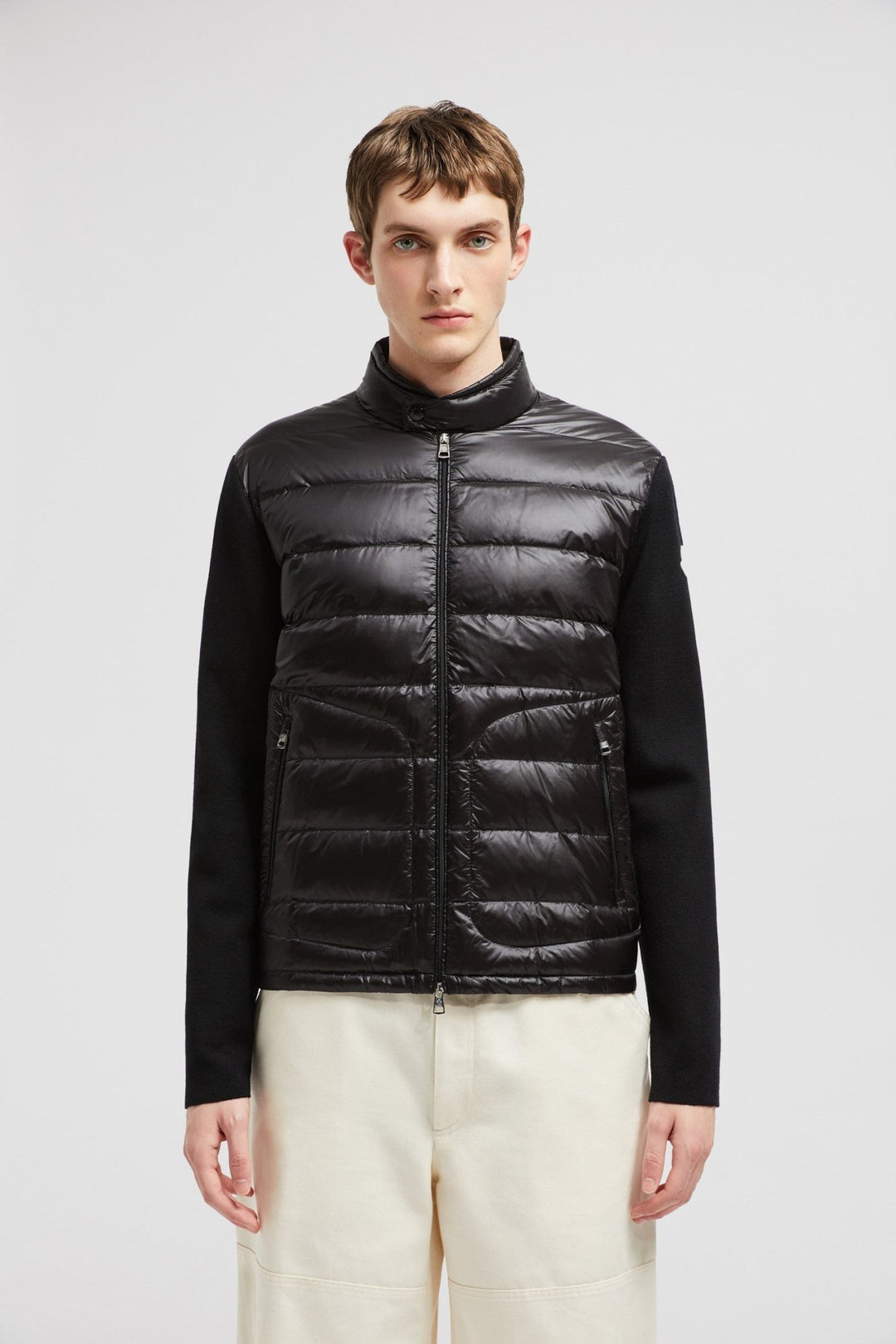 MONCLER - Cardigan zippé matelassé en laine noir - Lothaire