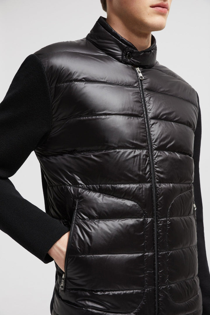 MONCLER - Cardigan zippé matelassé en laine noir - Lothaire