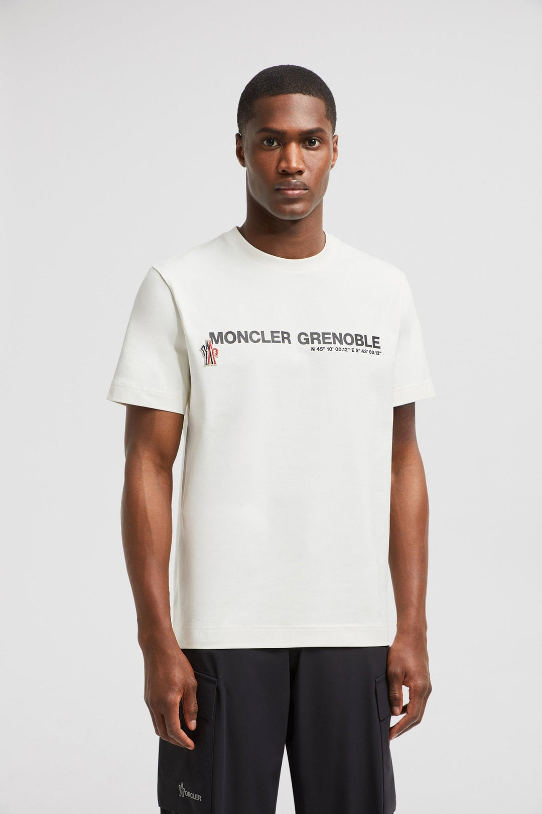 MONCLER GRENOBLE - T-shirt en coton à logo blanc creme - Lothaire