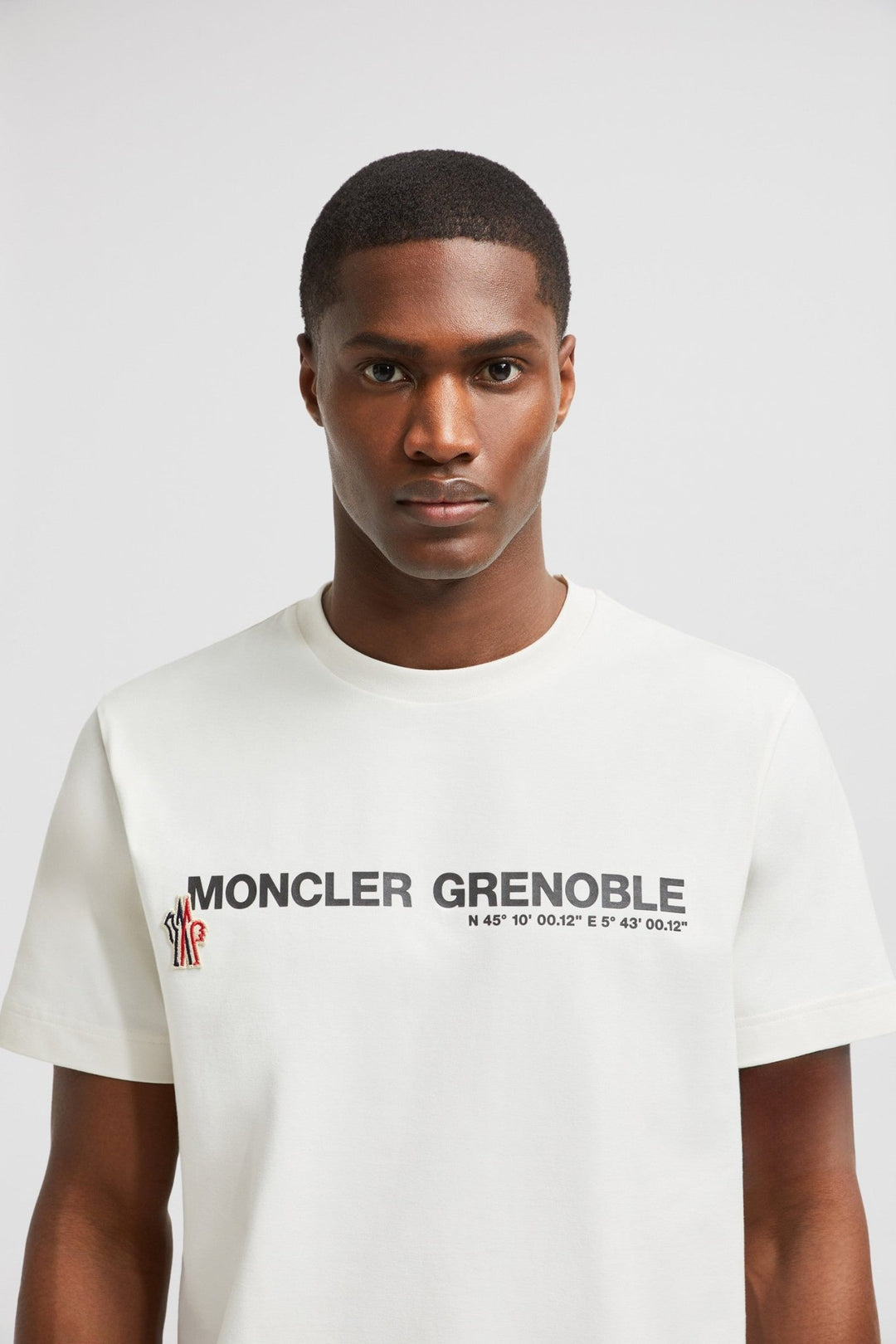 MONCLER GRENOBLE - T-shirt en coton à logo blanc creme - Lothaire