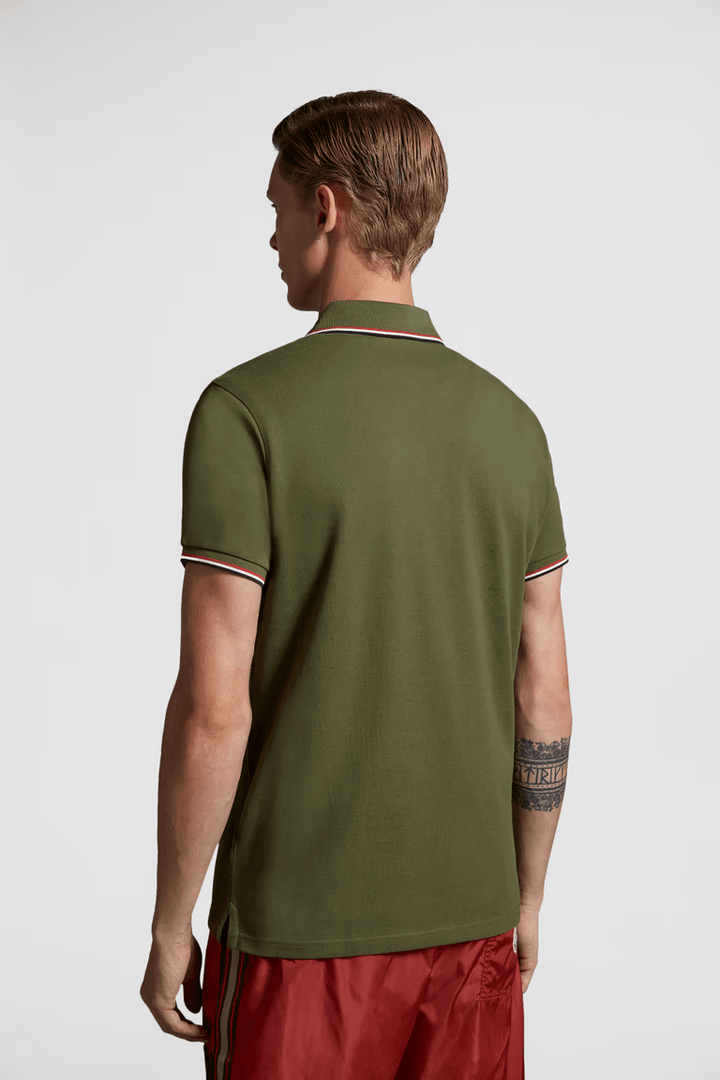 MONCLER : Polo à patch logo Vert - Lothaire