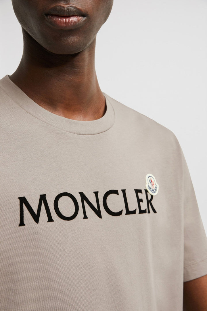 MONCLER - T-shirt en coton à logo floqué beige - Lothaire