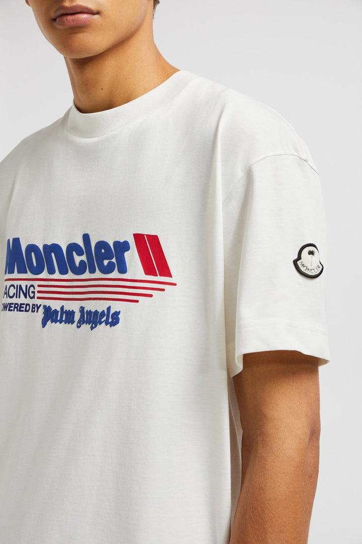 MONCLER - T - SHIRT EN COTON À LOGO MONCLER X PALM ANGELS Blanc - Lothaire