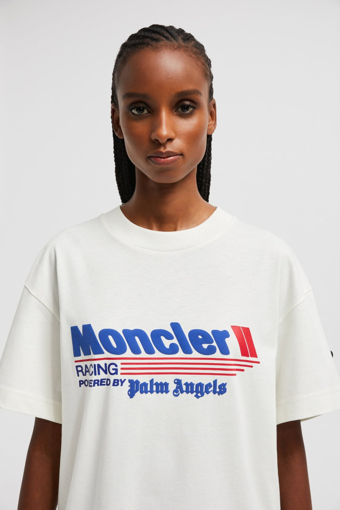 MONCLER - T - SHIRT EN COTON À LOGO MONCLER X PALM ANGELS Blanc - Lothaire