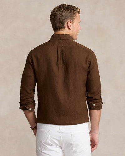 Polo Ralph Lauren - Chemise marron ajustée en lin - Lothaire