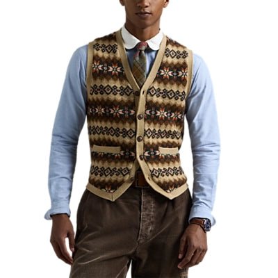 Polo Ralph Lauren - Gilet en laine Fair Isle sable - Lothaire